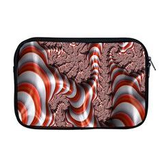 Fractal Abstract Red White Stripes Apple MacBook Pro 17  Zipper Case