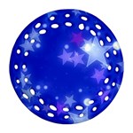 Star Bokeh Background Scrapbook Round Filigree Ornament (Two Sides) Front