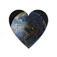 World Mosaic Heart Magnet