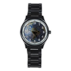 World Mosaic Stainless Steel Round Watch