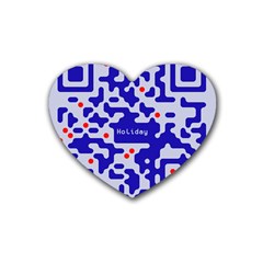 Qr Code Congratulations Rubber Coaster (heart)  by Nexatart