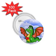 Dragon Heart Kids Love Cute 1 75  Buttons (100 Pack)  by Nexatart