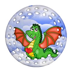 Dragon Heart Kids Love Cute Ornament (round Filigree)