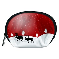 Reindeer In Snow Accessory Pouches (medium)  by Nexatart