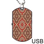 Seamless Carpet Pattern Dog Tag USB Flash (Two Sides) Front