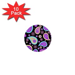 Paisley Pattern Background Colorful 1  Mini Buttons (10 pack) 