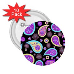 Paisley Pattern Background Colorful 2.25  Buttons (10 pack) 