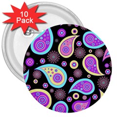 Paisley Pattern Background Colorful 3  Buttons (10 pack) 