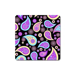 Paisley Pattern Background Colorful Square Magnet