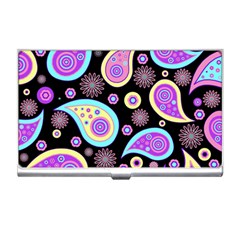 Paisley Pattern Background Colorful Business Card Holders by Nexatart