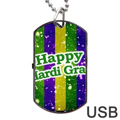 Happy Mardi Gras Poster Dog Tag Usb Flash (one Side) by dflcprints