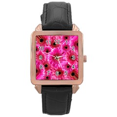 Gerbera Flower Nature Pink Blosso Rose Gold Leather Watch  by Nexatart