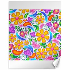 Floral Paisley Background Flower Canvas 12  x 16  