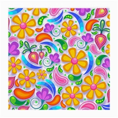 Floral Paisley Background Flower Medium Glasses Cloth