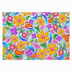 Floral Paisley Background Flower Large Glasses Cloth (2-Side)