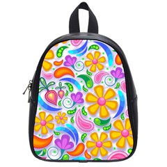 Floral Paisley Background Flower School Bags (Small) 