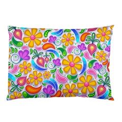 Floral Paisley Background Flower Pillow Case (Two Sides)