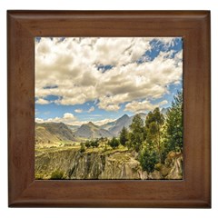 Valley And Andes Range Mountains Latacunga Ecuador Framed Tiles by dflcprints