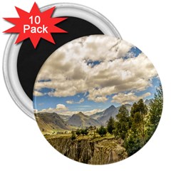 Valley And Andes Range Mountains Latacunga Ecuador 3  Magnets (10 Pack)  by dflcprints