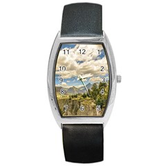 Valley And Andes Range Mountains Latacunga Ecuador Barrel Style Metal Watch by dflcprints