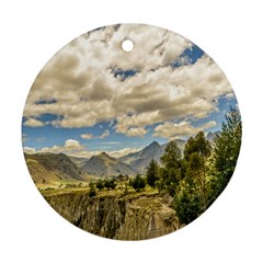 Valley And Andes Range Mountains Latacunga Ecuador Round Ornament (two Sides) by dflcprints