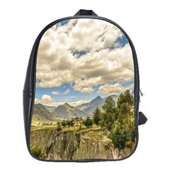 Valley And Andes Range Mountains Latacunga Ecuador School Bags(large)  by dflcprints