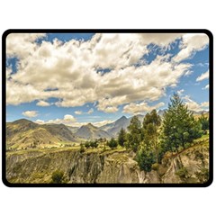 Valley And Andes Range Mountains Latacunga Ecuador Fleece Blanket (large)  by dflcprints