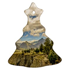 Valley And Andes Range Mountains Latacunga Ecuador Christmas Tree Ornament (two Sides) by dflcprints