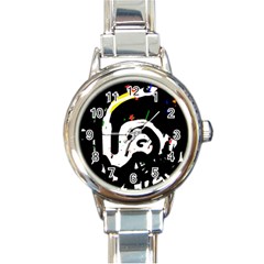 Abstraction Round Italian Charm Watch by Valentinaart