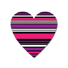 Stripes Colorful Background Heart Magnet