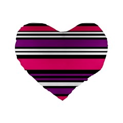 Stripes Colorful Background Standard 16  Premium Heart Shape Cushions