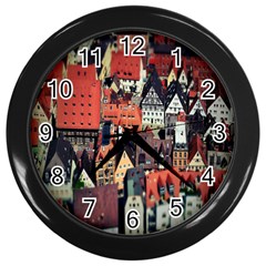 Tilt Shift Of Urban View During Daytime Wall Clocks (black) by Nexatart