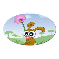 Easter Spring Flowers Happy Oval Magnet