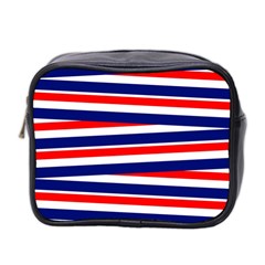 Red White Blue Patriotic Ribbons Mini Toiletries Bag 2-side by Nexatart