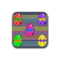 Holidays Occasions Easter Eggs Rubber Coaster (square)  by Nexatart