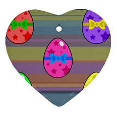 Holidays Occasions Easter Eggs Heart Ornament (two Sides) by Nexatart