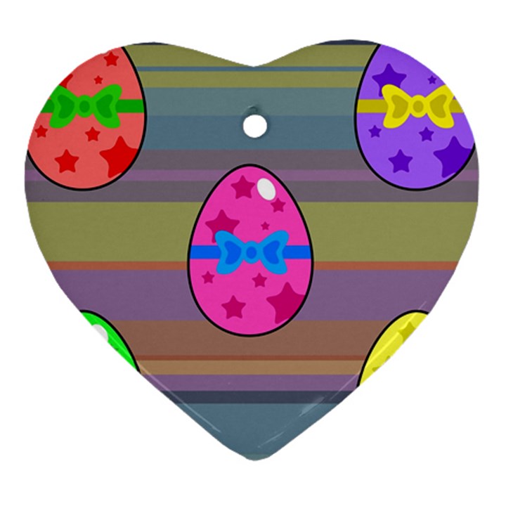 Holidays Occasions Easter Eggs Heart Ornament (Two Sides)