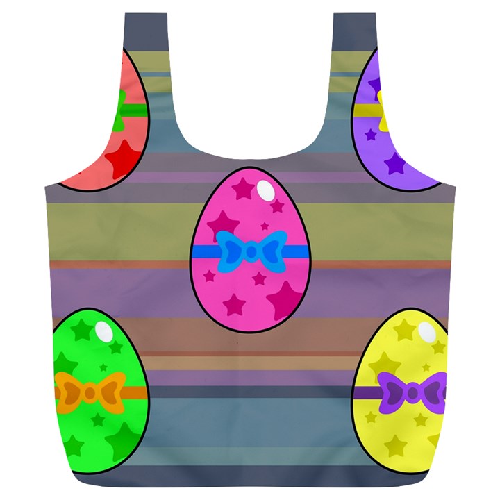 Holidays Occasions Easter Eggs Full Print Recycle Bags (L) 