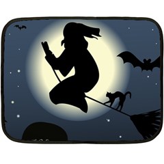 Halloween Card With Witch Vector Clipart Double Sided Fleece Blanket (mini)  by Nexatart