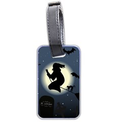 Halloween Card With Witch Vector Clipart Luggage Tags (two Sides) by Nexatart
