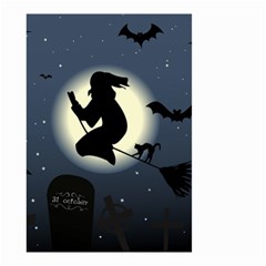 Halloween Card With Witch Vector Clipart Small Garden Flag (two Sides) by Nexatart