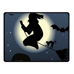Halloween Card With Witch Vector Clipart Double Sided Fleece Blanket (small)  by Nexatart