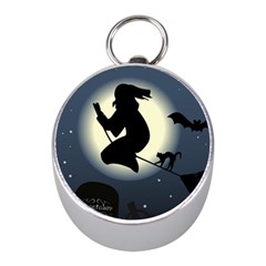 Halloween Card With Witch Vector Clipart Mini Silver Compasses by Nexatart