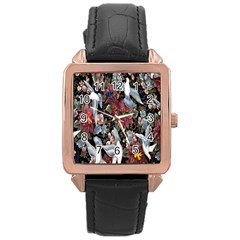 Quilt Rose Gold Leather Watch 