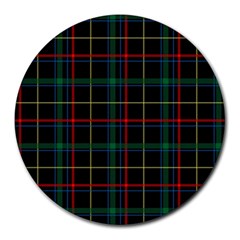 Plaid Tartan Checks Pattern Round Mousepads