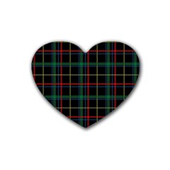 Plaid Tartan Checks Pattern Heart Coaster (4 pack) 