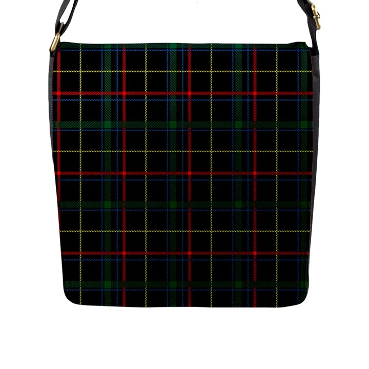 Plaid Tartan Checks Pattern Flap Messenger Bag (L) 