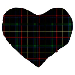 Plaid Tartan Checks Pattern Large 19  Premium Flano Heart Shape Cushions