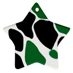 Green Black Digital Pattern Art Star Ornament (Two Sides) Back