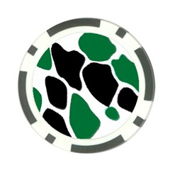 Green Black Digital Pattern Art Poker Chip Card Guard (10 Pack) by Nexatart